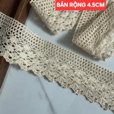 (5 MÉT) REN COTTON PHỤ KIỆN MAY VÁ BẢN RỘNG 4_ 5.5 CM.