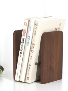 Solid Walnut Wood Bookend & Book Holder – Creative Minimalist Organizer & Display Stand for Home & Office