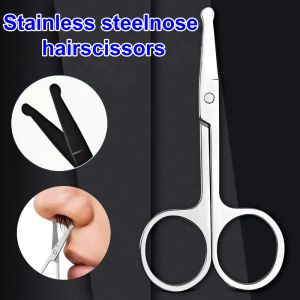 Stainless Precision Nose Hair Scissors Rounded Professional Facial Hair Scissors for Eyebrows Beard Mustache Trimming Tools with