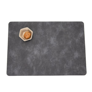 Heat-Resistant Double-Sided Retro Leather Pattern Placemat