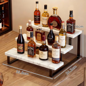 evesigar | Mini Multi-level Bar Home Storage Rack for Wine Bottles and Glasses