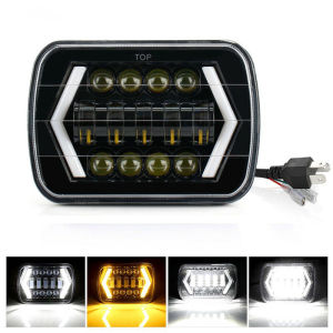 Lampu Daymaker Kotak LED 7 Inch Jeep Feroza L300 Mobil Lampu Hi/Lo Depan Proyektor Type Lampu