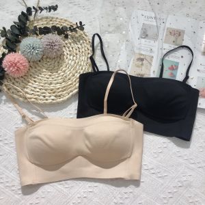 Áo Lót Không Dây Đeo Vai Áo Ngực Màu Trơn Kiểu Yếm Chống Trượt Chống Lộ Ngực Nhỏ Lộ Ngực To Có Thể Tháo Rời Không Dấu Vết Kiểu Một Mảnh Cho Nữ