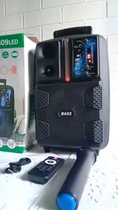 SPEAKER BLUETOOTH FLECO F-8606 AB LED 85 INCH FREE MIC WIRELESS KARAOKE + REMOTE - SPEAKER KARAOKE FULL BASS - SPEAKER LED WIRELESS / FLECO F-8606LED ~ NOS