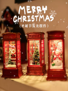 Christmas Decorations Telephone Booth Elderly Luminous Ornaments Shopping Window Layout Snowman Snow Christmas Tree Gifts
