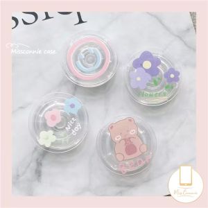 MissConnie INS Cute Cartoon Bear Flower Phone Grip Tok Griptok Korea Holder Ring for Mobile Phone Universal Accessories Lovely Smile Phone Stand Holder