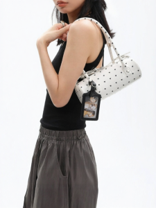 JANDRESS | Original Love Dots White Patent Leather Shoulder Bag