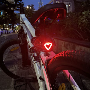 Creative Bicycle Night Riding Tail Light Heart Bone Mountain Bike Signal Light Road Bike Riding Equipment Warning Light