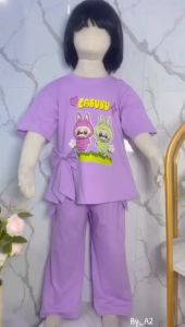 SETELAN LABUBU VIRAL ANAK PEREMPUAN USIA 3 - 10 TAHUN / SET CELANA ANAK CEWEK KARAKTER MODEL KEKINIAN - COD