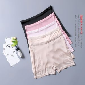 High-End  Silk Womens Underwear Silk Knitted Safety Leggings Fashion Tape Medium and High Waist Boyshorts Comfortable