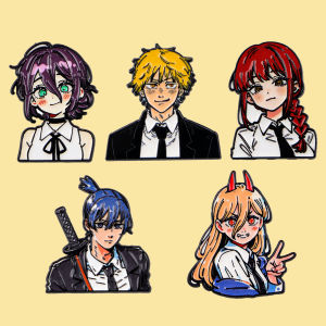 1-5pcs/Set Cute Chibi Anime Figure Enamel Pin Manga Brooches For Lapel Pins Badge on Backpack Accessories Fashion Jewelry Gifts