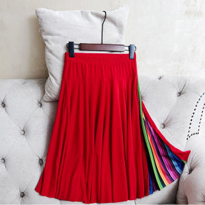 Yang Li Ping Summer Dancing Short A-Line Skirt Square Dance Clothing Half-length Skirt Social Dance Dress for Teenagers