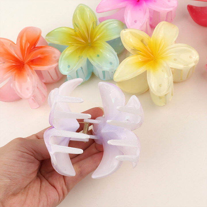 🔥Fashion Flower Hair Clips Girls Acrylic Hairpin Summer Beach Women ...