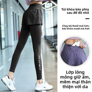 WANTINGDINUO | High Waist Lifting Fake Two-Piece Sports Pants