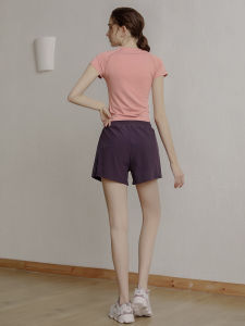 New 2025 Summer Yoga Clothes Womens Tight Fit Quick Dry Sports Top Breathable Slimming Fitness Shirt Short Sleeve T-Shirt