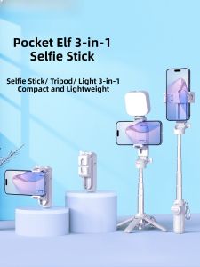 Mini Portable Selfie Stick Tripod Desktop Photography Light Stabilizer Three-In-One Mobile Phone Holder Tourist Magnet Bluetooth Handheld Photography Godstick Mobile Phone Stand