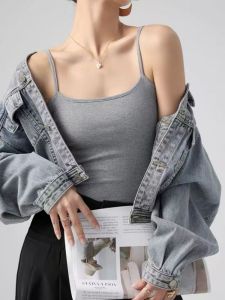 New Womens Base Layer Tank Top Strapless No Chest Pad Spring Summer Autumn Outerwear Casual Korean Style Slim Fit Vest