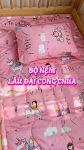 Bộ nệm đi học cho bé tiểu học mẫu giáo 80x150cm Katina House vải cotton satin hàn quốc đẹp mềm mát