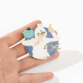 Anime Scissor Seven Brooch Cartoon Character Flying Chicken Badge Lapel Pin Metal Enamel Accessories Jewelry Cosplay Gifts. 