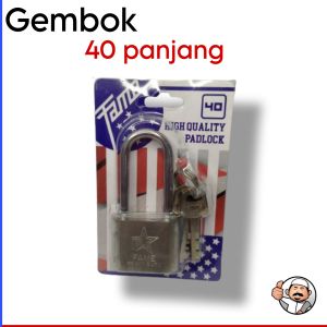 Gembok kunci stainles ukuran 40 leher panjang bangkol lock Cod