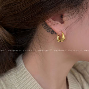 Elegant Geometric Unique Gold Hoop Earrings Womens Fashion Minimalist Design Trendy Cold Tone Ear Jewelry Accessories