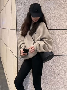 Trendy round Neck Pullover Hoodie Womens Spring Autumn Style Loose Versatile Anti-Aging Top Comfortable Lazy Fashion Ladies Sweatshirt