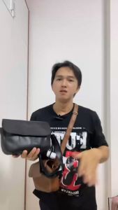 Túi đeo chéo da siêu dày chống nước kiểu trơn nắp gập Plaine GSR [FreeShip]