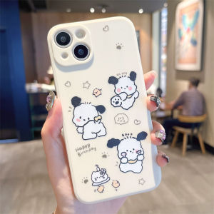 Cute Cartoon Bear Dog Couple Phone Case Full Cover Transparent Anti-Fall Soft Shell for iPhone 15 14 pro Max 13 Mini 12 11 17 16 8 plus
