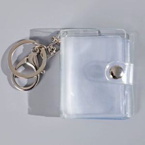 【♡Lovely girls house♡】ห่วงกุญแจแบบพกพาสำหรับเก็บภาพแบบพกพาพวงกุญแจอัลบั้มรูป DIY ขนาดเล็กโปร่งใสกระเป๋าใส่ภาพขนาด1/2นิ้ว