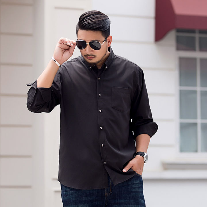 60-175KG Mens Plus Size Large Size Casual Long Sleeve Shirt Spring