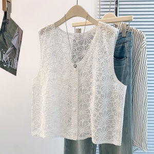 Áo Vest V-Neck Ren Xuyên Thấu Slim Fit Mùa Hè