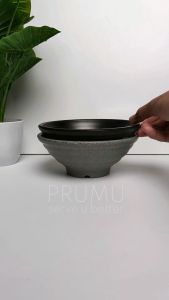 PRUMU Melamine Stone Mangkok 7 inch - Mangkok Mie Ayam - Mangkok Cafe - Mangkok Restoran Golden Dragon W6307A