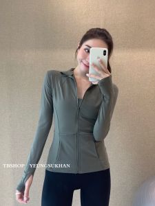 Yeungsukhan Half High Collar Yoga Jacket Womens Fitness Outerwear Warmth Breathable Long Sleeve Autumn Winter Sports Coat