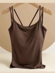 Ice Silk Built-in Bra Padded Tank Top Summer