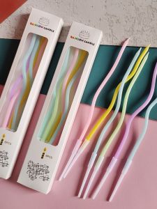 Curved Birthday Cake Candle Baking Thread Creative Popular Cake Plug-in Non-Smoking Decorative Accessory for Parties And Anniversaries