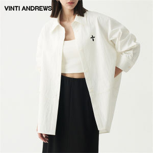 Textured Loose-fit Long Sleeve Womens Shirt Autumn/Winter