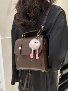 Retro British Style Womens Double Shoulder Bag New 2023 Trend Multi-Functional Book Bag Hand-Carry Travel Bag for Students