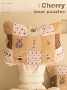 Pure Cotton Pillowcases Cherry Bear Design Student Home Use Oil-resistant Pair Set Cute Single Person Pillow Covers