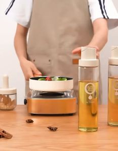 500ml Gravity Oil Pot Household Kitchen Glass Automatic Opening and Closing Household Gravity Leak-proof Soy Sauce Vinegar Seasoning Bottle Oil Bottle Oil Tank