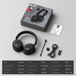 ONIKUMA | Tai Nghe Chơi Game ONIKUMA GT886 Kết Nối Ba Chế Độ Bluetooth 2.4GHz Không Dây Có Dây Nhẹ Với Mic Memory Foam Miếng Đệm Tai Chống Ồn Chủ Động