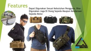 Tas tactical selempang army 4 in 1 waist bag taktikal Jinjing Terbaru Pria Hitam Loreng Hijau Cream