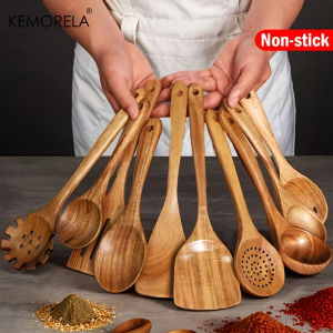 10PCS Natural Wooden Spoons –Kitchen Utensils for Stirring Mixing & Serving – Durable Splinter-Free Wooden Spatulas & Ladles