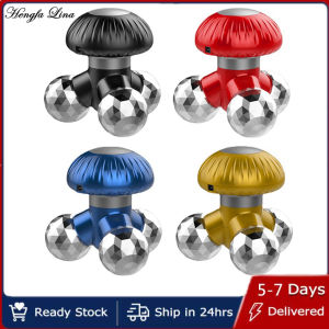Hengfa Lina New 4 In1 Handheld Vibrating Massager with 3 Kneading Massage Heads for Self Massage Muscle Tension Mini Massager