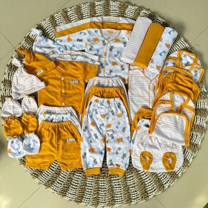 paket komplit perlengkapan bayi baru lahir seri mustard