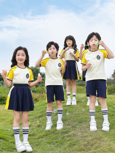 เสื้อผ้าเด็กอนุบาลฤดูร้อน เสื้อผ้ากีฬากลางแจ้งแบบคอตตอนแท้ เสื้อผ้าชั้นเรียนสำหรับนักเรียนประถม เสื้อผ้าสำหรับเด็กอนุบาล