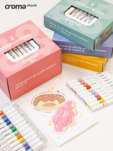 Croma Soft Tip Acrylic Marker Pens Set Washable Watercolor Painting Brushes for Primary School Art Special Non Transparent Overlapping Colors