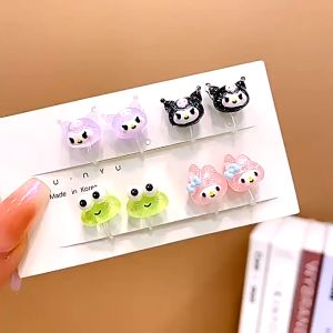 Sanrio Charm Earrings Kuromi My Melody KT Cinnamoroll Kids Clip Earrings Without Ear Hole Ear Clip Girls Sweet Jewelry