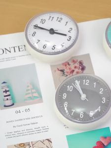 Mini Sucker Wall Clock Bathroom Anti-Fog Waterproof 7cm Kitchen Toilet Small Quartz Table Clock