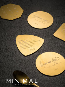 Creative Gold Stainless Steel Anti-Scald Coffee Cup Mat Metal Tea Cup Insulation Heat-Resistant Slip-Resistant Pad