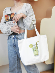 Cute Canvas Bag Womens Handbag 2024 New Style Outing Bag Office Shopping Bag Soft Shoulder Bag Large Size Tote Bag